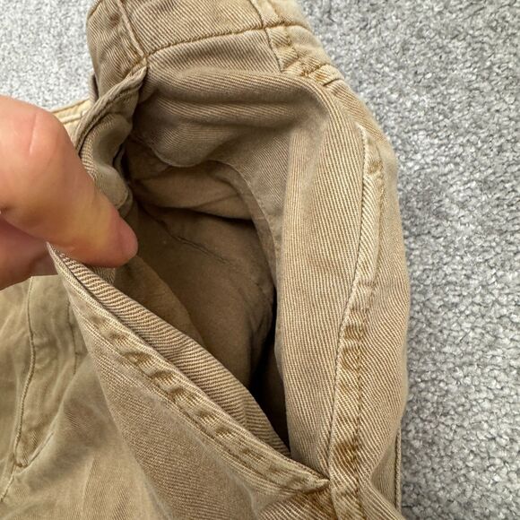 GAP Khaki Cargo Mojave Wide Leg Pants Womens 12 Brown High Rise Garment Dyed - Picture 3 of 16